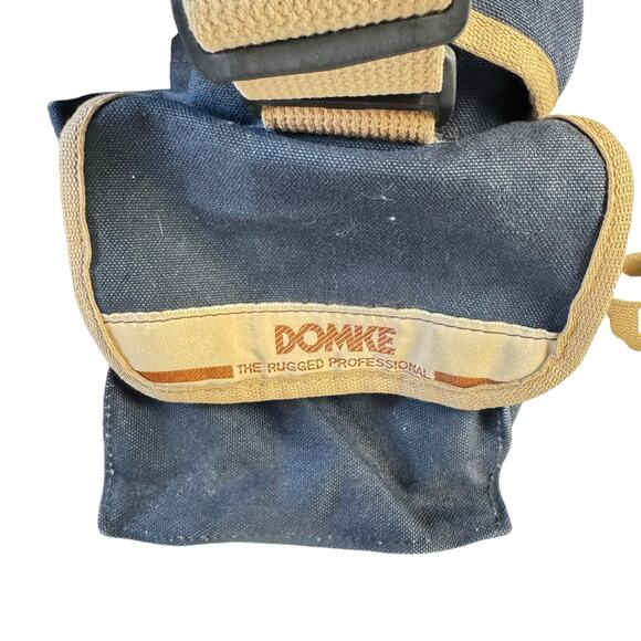 Vintage DomKE Rugged Professional Camera Bag  Navy Canvas Tan Strap MultiPocket - Picture 7 of 9